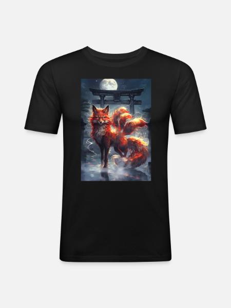 Fox Fairy Mythology Myth Gift - Men's Slim Fit T-Shirt - black