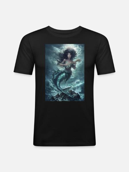 Mermaid Mythology Myth Gift - Men's Slim Fit T-Shirt - black