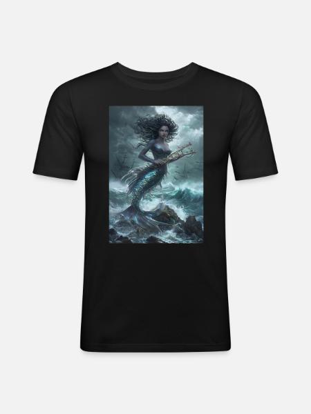 Mermaid Mythology Sea Gift - Men's Slim Fit T-Shirt - black