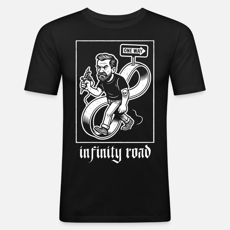 Route de l’infini - T-shirt près du corps Homme - noir