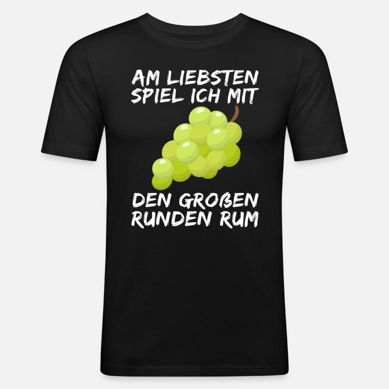 Winzer Spruch Trauben Weinberg - Männer Slim Fit T-Shirt - Schwarz