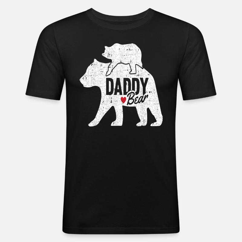 DADDY BEAR - Männer Slim Fit T-Shirt - Schwarz