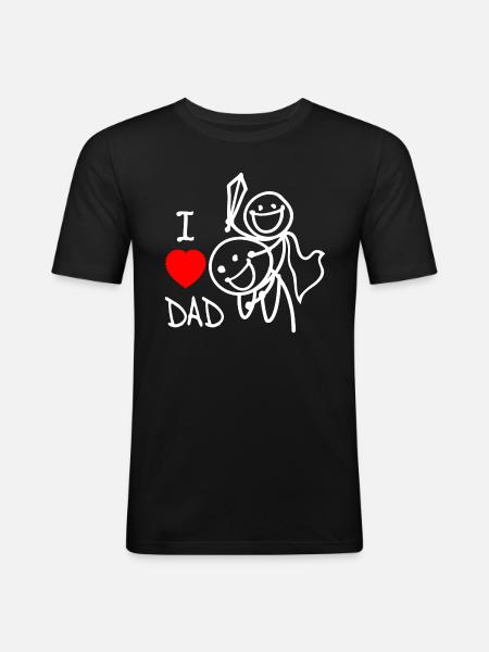 j’aime papa se - T-shirt près du corps Homme - noir