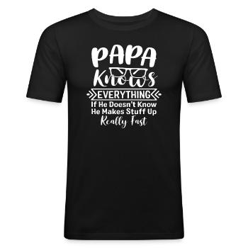Papa Papa Geschenk Papa Papa Tag Geburtstag - Männer Slim Fit T-Shirt - Schwarz - Vorne - Nik (191cm)