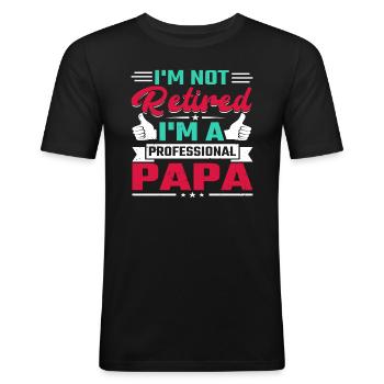 Fête des Pères - T-shirt près du corps Homme - noir - Devant - Nik (191cm)