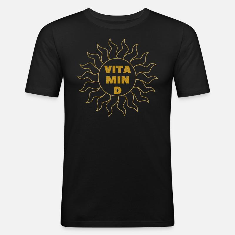 Vitamin D Sonne Grunge - Männer Slim Fit T-Shirt - Schwarz