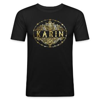 Karin - T-shirt près du corps Homme - noir - Devant - Nik (191cm)