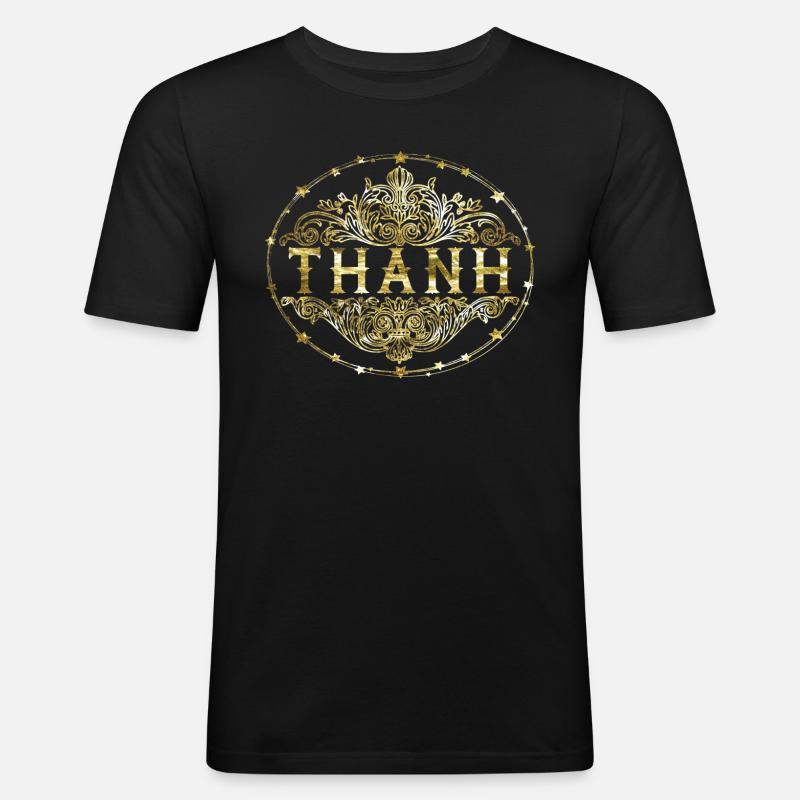Thanh - Männer Slim Fit T-Shirt - Schwarz