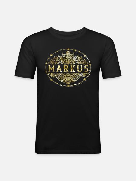 Markus - T-shirt près du corps Homme - noir