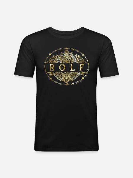 Rolf - Männer Slim Fit T-Shirt - Schwarz