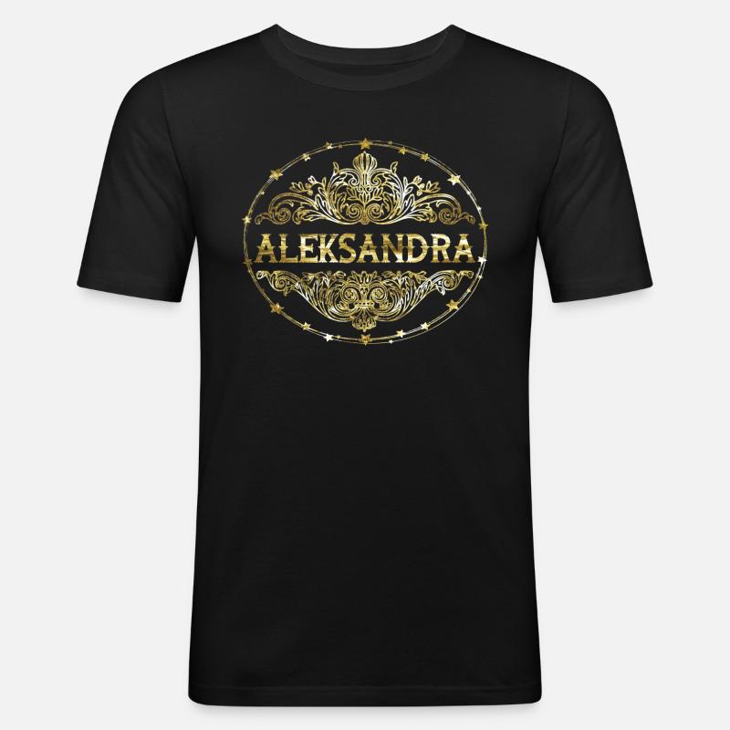 Aleksandra - Männer Slim Fit T-Shirt - Schwarz