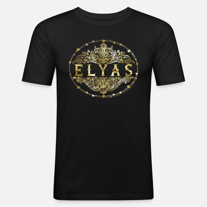Elyas - Männer Slim Fit T-Shirt - Schwarz