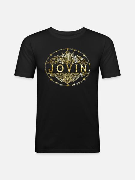 Joël - T-shirt près du corps Homme - noir