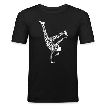 Breakdancing Breakdancer Mädchen Frauen Breakdance - Männer Slim Fit T-Shirt - Schwarz - Vorne - Nik (191cm)