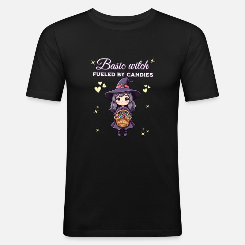 Basic witch fueled by candies - Men's Slim Fit T-Shirt - black