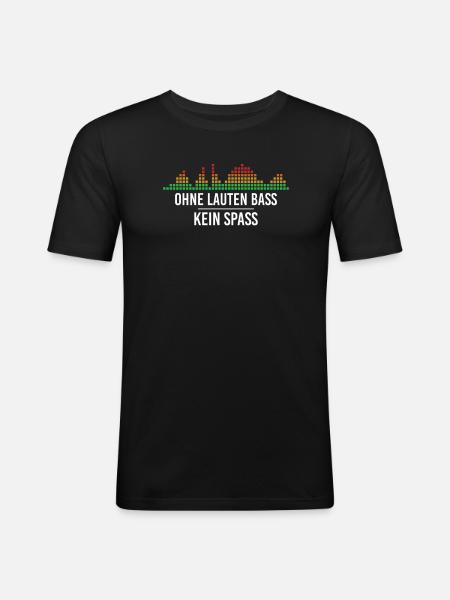 Techno lauter Bass - Männer Slim Fit T-Shirt - Schwarz