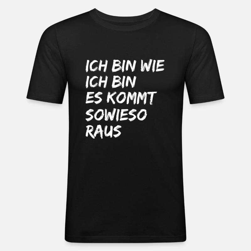 Zu sich stehen - Männer Slim Fit T-Shirt - Schwarz