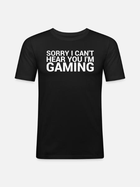 Beklager, jeg kan ikke høre dig. I - Herre Slim Fit T-Shirt - sort