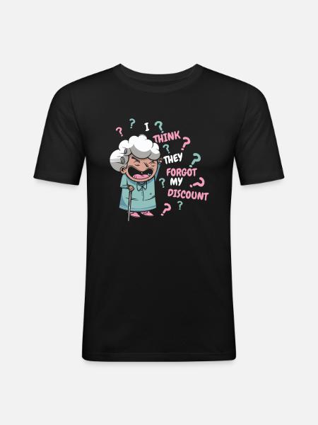 Pensioner Pension Humor - Men's Slim Fit T-Shirt - black