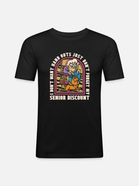 Rentner Rente Lustig - Männer Slim Fit T-Shirt - Schwarz