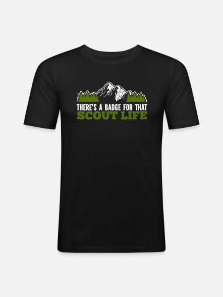 Boy Scout Badge - Men's Slim Fit T-Shirt - black