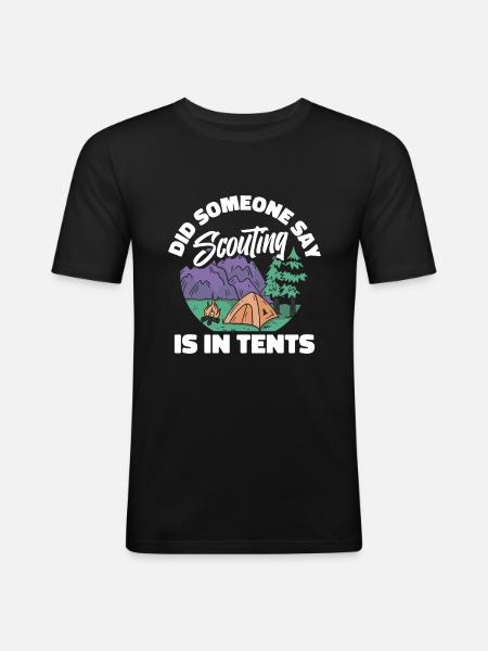 Tente scoute - T-shirt près du corps Homme - noir