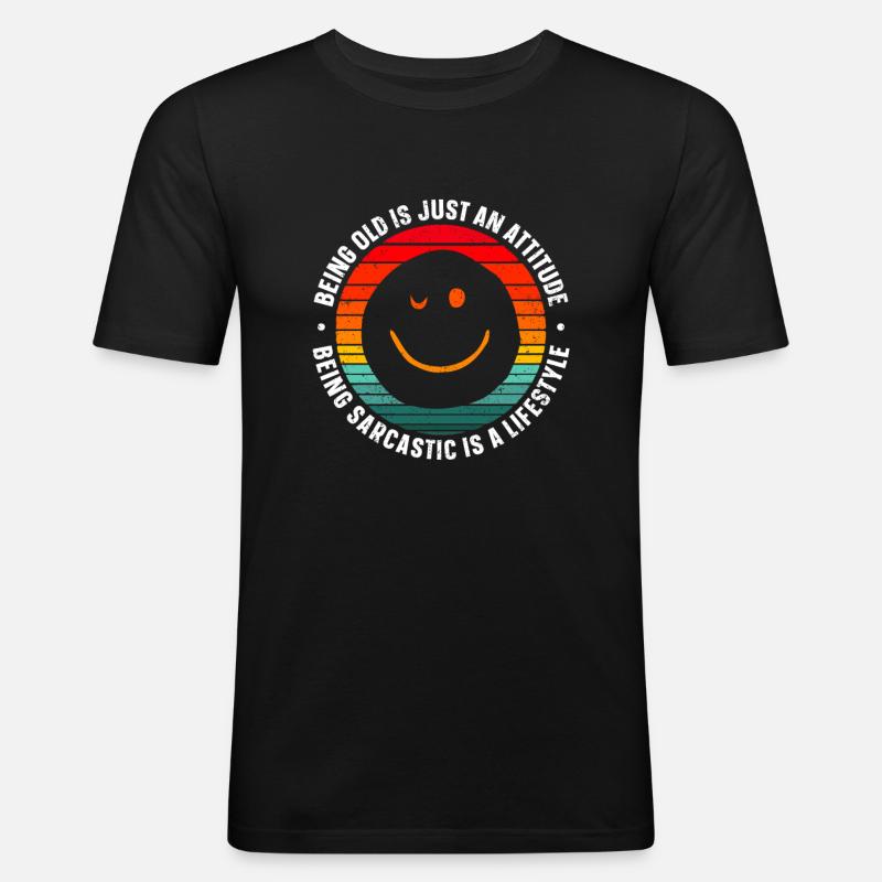 Schwarzer Humor - Männer Slim Fit T-Shirt - Schwarz