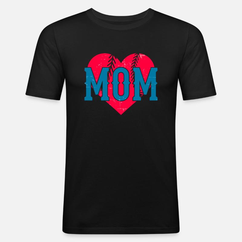 Baseball Mutter Baseball Mama - Männer Slim Fit T-Shirt - Schwarz