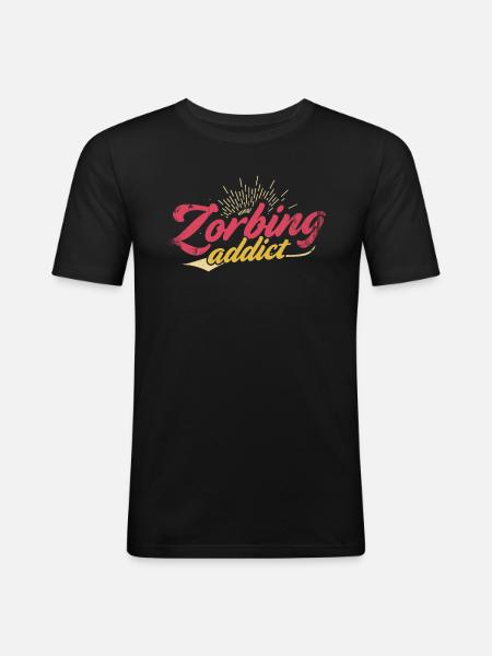 Zorbing Addict, Zorbing - Men's Slim Fit T-Shirt - black