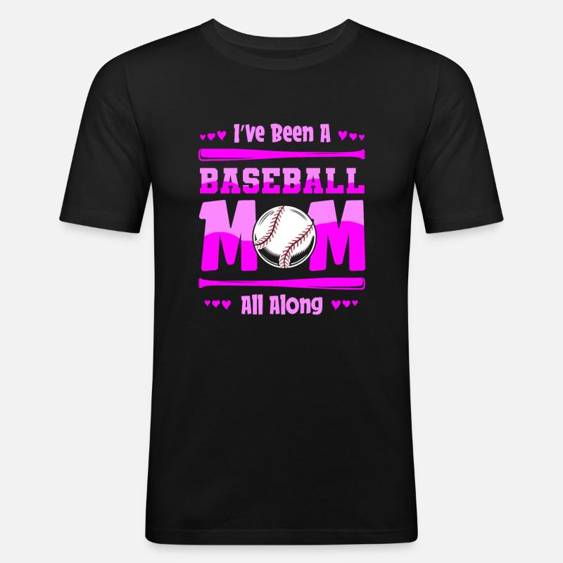 Baseball Mutter Baseball Mama - Männer Slim Fit T-Shirt - Schwarz