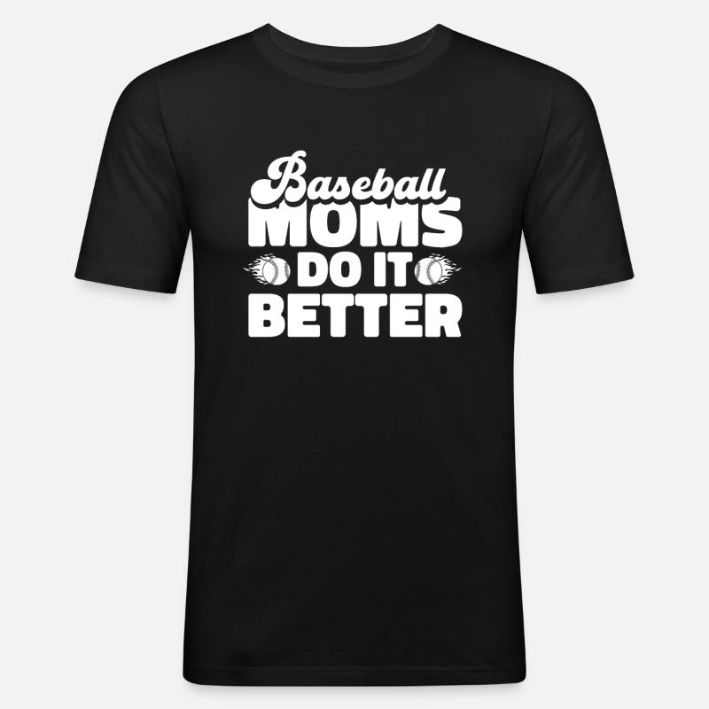 Baseball Baseball Mama - Männer Slim Fit T-Shirt - Schwarz