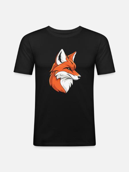 Fuchs Cool - Männer Slim Fit T-Shirt - Schwarz