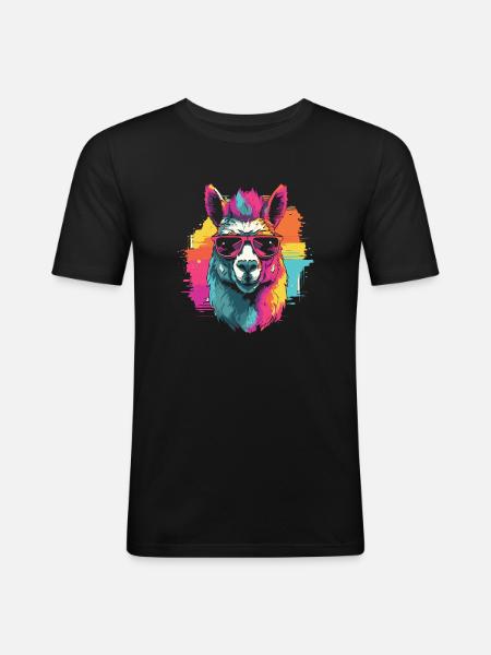 Lama Llama LGBT - Men's Slim Fit T-Shirt - black
