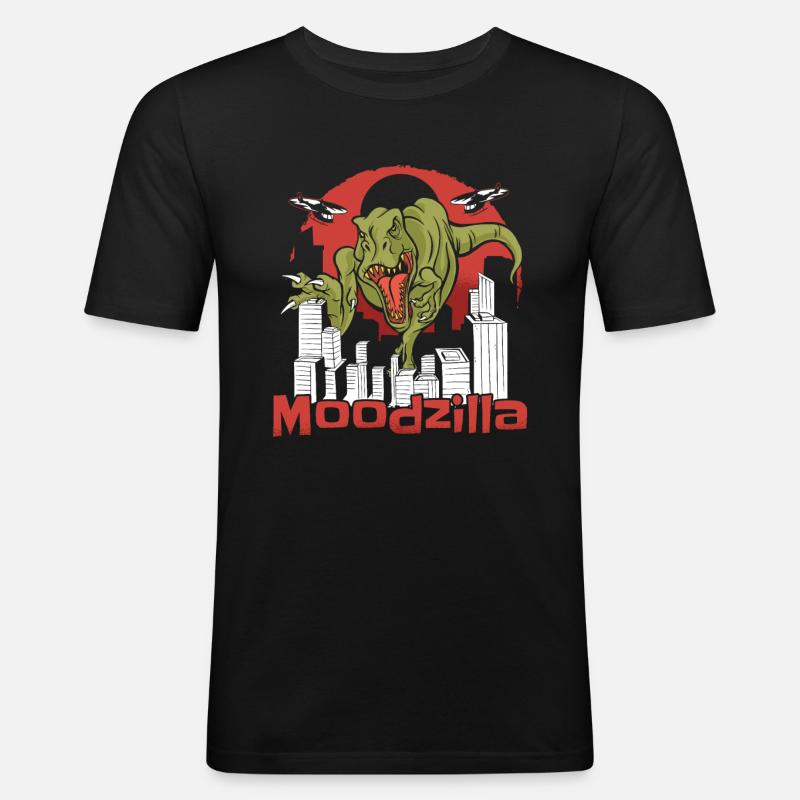 Dinosaurier T Rex Witzig - Männer Slim Fit T-Shirt - Schwarz