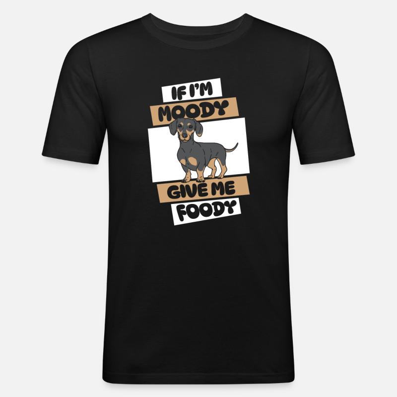 Dackel Dachshund Witzig - Männer Slim Fit T-Shirt - Schwarz