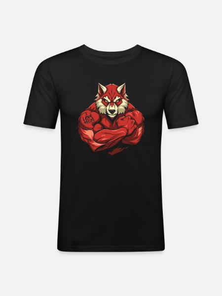 Loup J’aime Maman - T-shirt près du corps Homme - noir