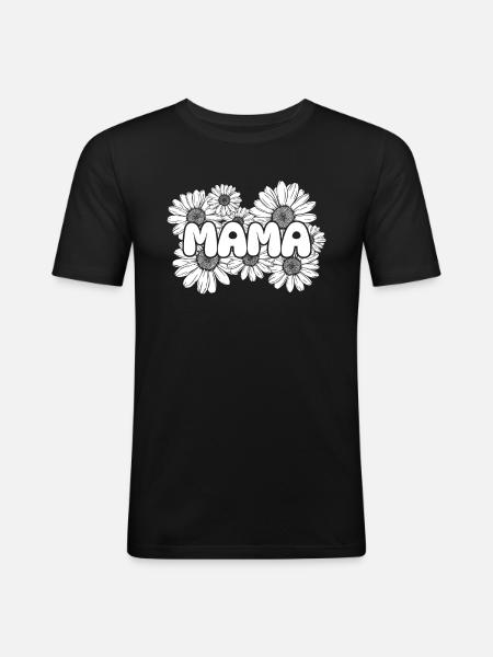 Gänseblume Mama Mutter Daisy Mom - Men's Slim Fit T-Shirt - black