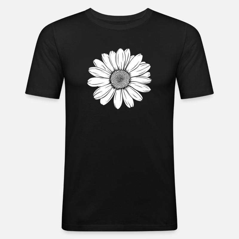 Gänseblume Gänseblümchen - Männer Slim Fit T-Shirt - Schwarz