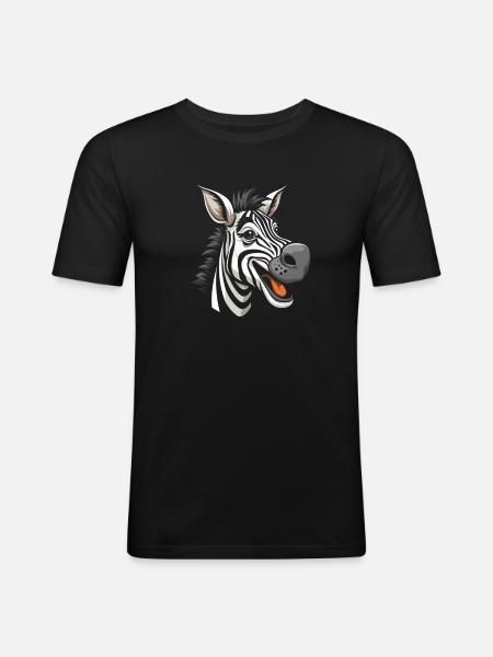 Zebra - Men's Slim Fit T-Shirt - black