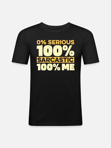 L’humour noir, je m’en fous - T-shirt près du corps Homme - noir