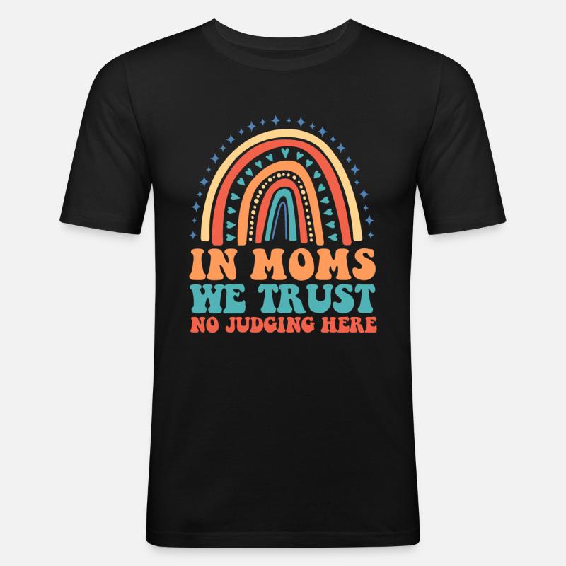 Mama Mutter Unterstützung Der Mutter - Männer Slim Fit T-Shirt - Schwarz