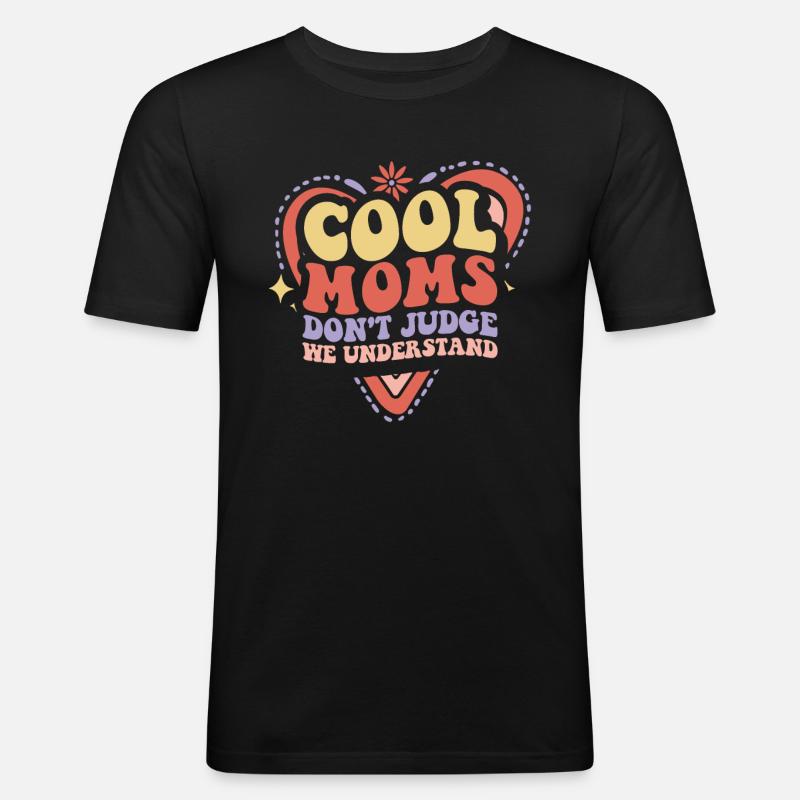 Mama Mutter Support - Männer Slim Fit T-Shirt - Schwarz