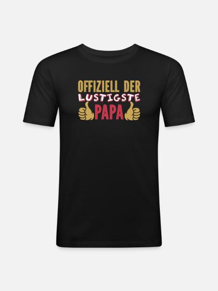 Vater Papa Funniest Dad - Men's Slim Fit T-Shirt - black