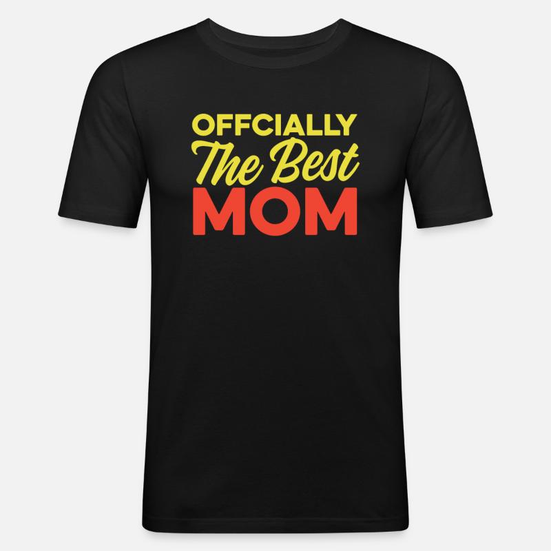 Mama Mutter Best Mom - Männer Slim Fit T-Shirt - Schwarz