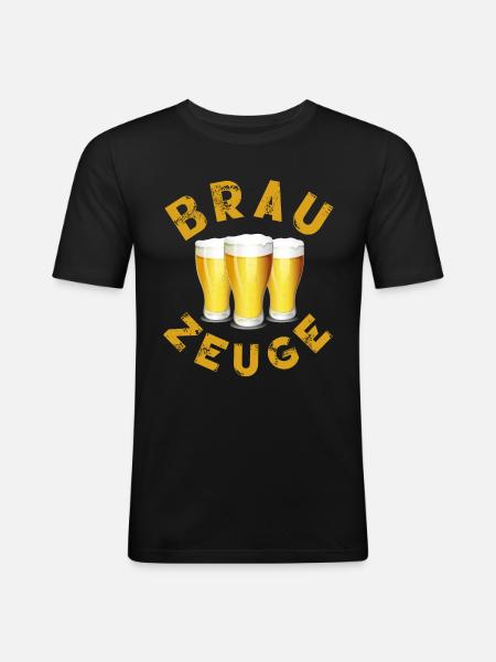 Brewman Beer Drinker - Men's Slim Fit T-Shirt - black