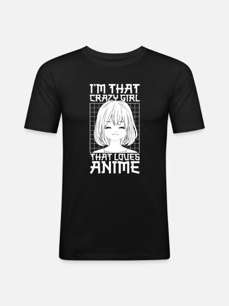 Anime Manga Anime Fille - T-shirt près du corps Homme - noir