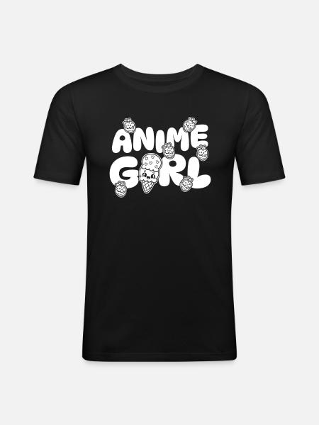 Anime Manga Anime Fille - T-shirt près du corps Homme - noir