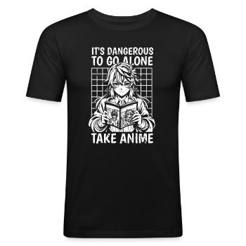 Anime Manga Manga - Men's Slim Fit T-Shirt - black - Front - Nik (191cm)