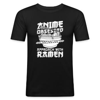 Bol de Ramen Manga Anime - T-shirt près du corps Homme - noir - Devant - Nik (191cm)