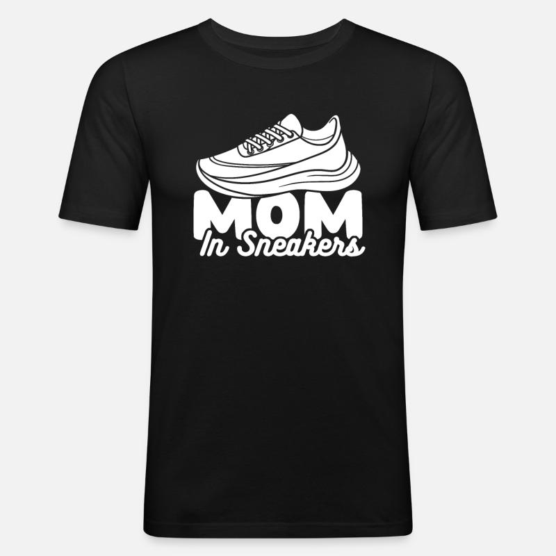 Mama Mutter Laufschuhe - Männer Slim Fit T-Shirt - Schwarz